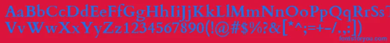 フォントCardoBold – 赤い背景に青い文字