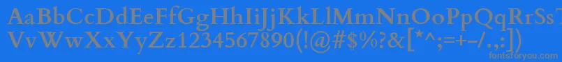 フォントCardoBold – 青い背景に灰色の文字