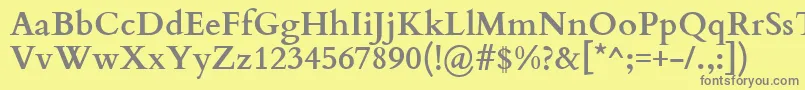 フォントCardoBold – 黄色の背景に灰色の文字