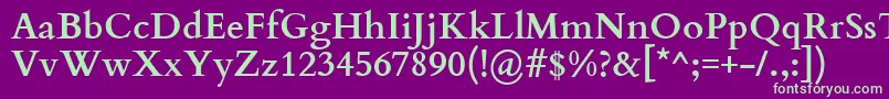 Шрифт CardoBold – зелёные шрифты на фиолетовом фоне