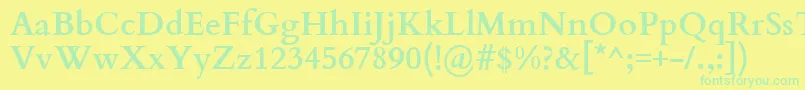 フォントCardoBold – 黄色い背景に緑の文字