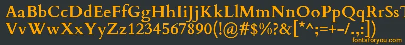 フォントCardoBold – 黒い背景にオレンジの文字