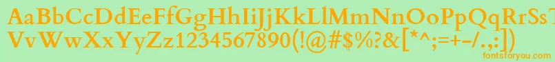 CardoBold Font – Orange Fonts on Green Background