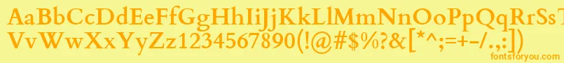 Шрифт CardoBold – оранжевые шрифты на жёлтом фоне