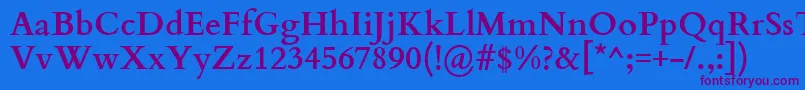 CardoBold Font – Purple Fonts on Blue Background