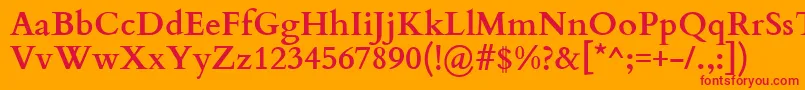 フォントCardoBold – オレンジの背景に赤い文字