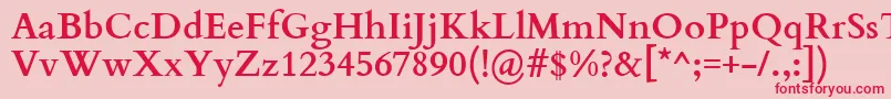 Шрифт CardoBold – красные шрифты на розовом фоне