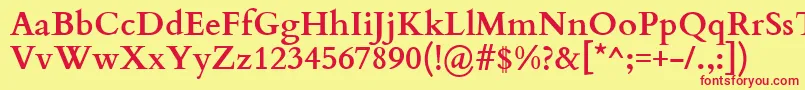 CardoBold Font – Red Fonts on Yellow Background