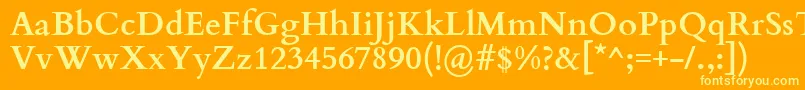 フォントCardoBold – オレンジの背景に黄色の文字