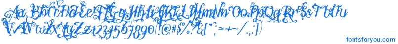 Fonte Botanink – fontes azuis em um fundo branco
