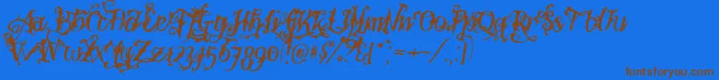 Botanink Font – Brown Fonts on Blue Background