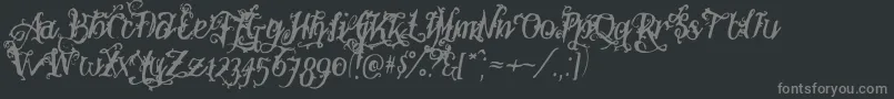 フォントBotanink – 黒い背景に灰色の文字