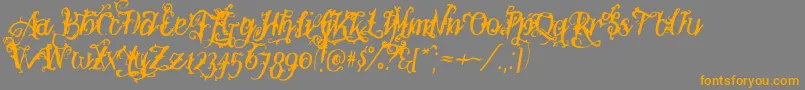Botaninkフォントについての詳細 フォントBotanink – オレンジの文字は灰色の背景にあります。