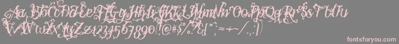 Botanink-fontti – vaaleanpunaiset fontit harmaalla taustalla