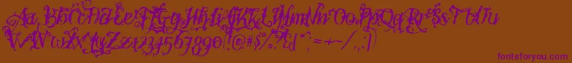 フォントBotanink – 紫色のフォント、茶色の背景