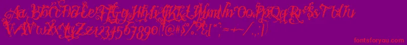 Botanink Font – Red Fonts on Purple Background