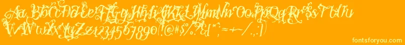 Botanink-fontti – keltaiset fontit oranssilla taustalla