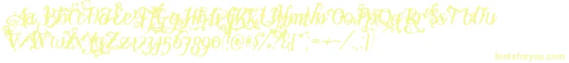 Botanink Font – Yellow Fonts on White Background