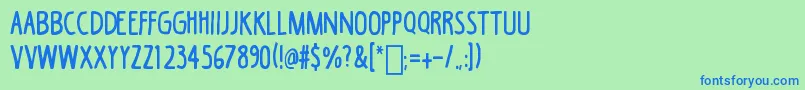 BlackCoffee Font – Blue Fonts on Green Background