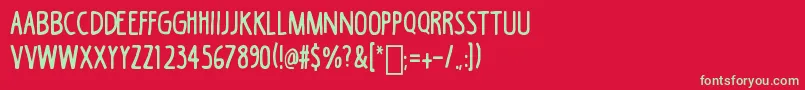 フォントBlackCoffee – 赤い背景に緑の文字