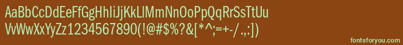 Fonte ItcfranklingothicstdBkcp – fontes verdes em um fundo marrom