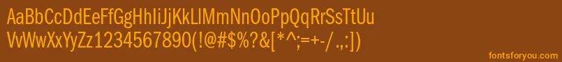Czcionka ItcfranklingothicstdBkcp – pomarańczowe czcionki na brązowym tle