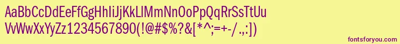 ItcfranklingothicstdBkcp Font – Purple Fonts on Yellow Background