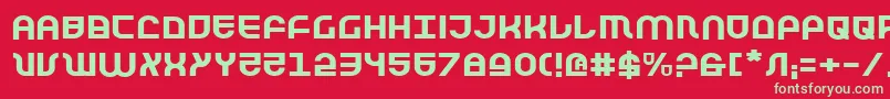 フォントTrektroopere – 赤い背景に緑の文字