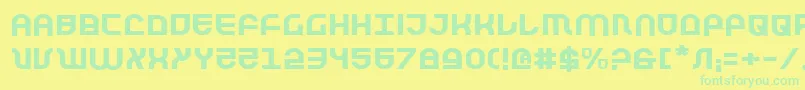 Trektroopere Font – Green Fonts on Yellow Background