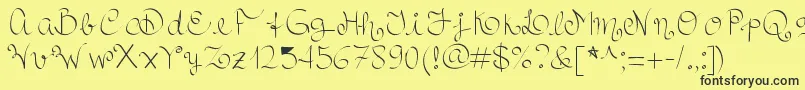 Royalncurvy Font – Black Fonts on Yellow Background