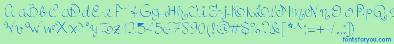 Royalncurvy Font – Blue Fonts on Green Background