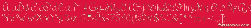 Шрифт Royalncurvy – зелёные шрифты на красном фоне