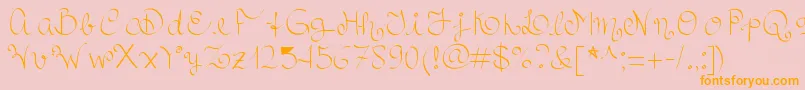 Royalncurvy-Schriftart – Orangefarbene Schriften auf rosa Hintergrund