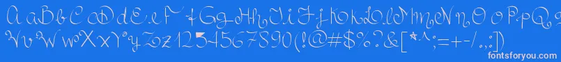 Royalncurvy Font – Pink Fonts on Blue Background