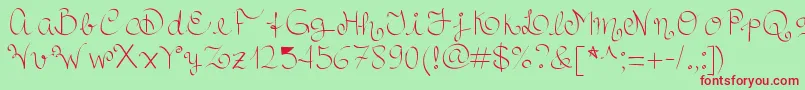 Шрифт Royalncurvy – красные шрифты на зелёном фоне