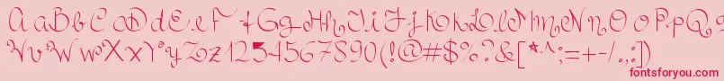 Royalncurvy Font – Red Fonts on Pink Background