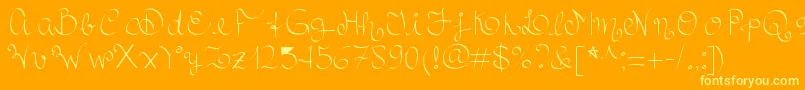 Royalncurvy Font – Yellow Fonts on Orange Background