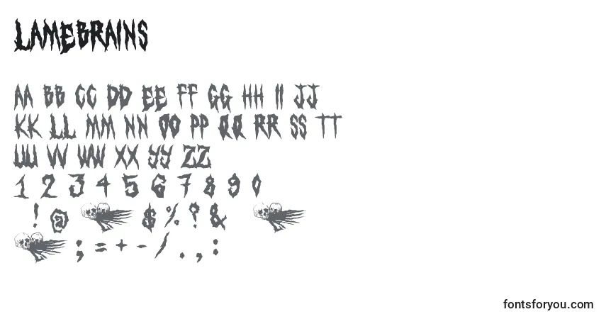 Schriftart Lamebrains – Alphabet, Zahlen, spezielle Symbole