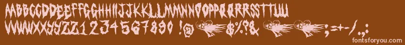 Lamebrains Font – Pink Fonts on Brown Background