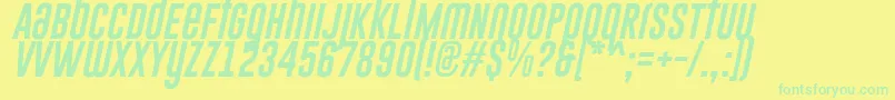 GoboldUplowItalic Font – Green Fonts on Yellow Background