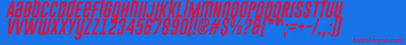 GoboldUplowItalic Font – Red Fonts on Blue Background