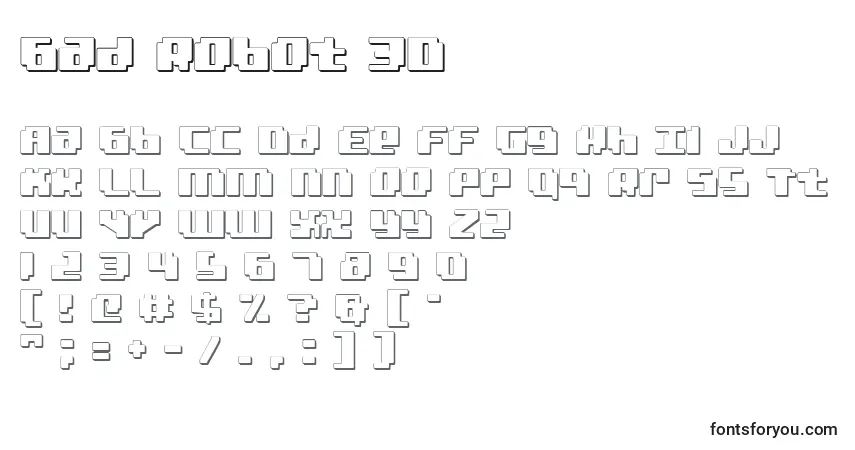 Schriftart Bad Robot 3D – Alphabet, Zahlen, spezielle Symbole