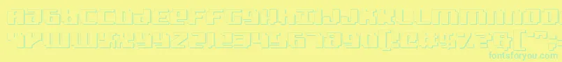 Bad Robot 3D Font – Green Fonts on Yellow Background