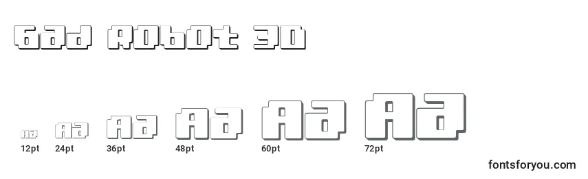 Bad Robot 3D Font Sizes