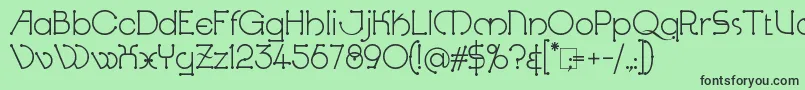 フォントKingthingsKnobson – 緑の背景に黒い文字