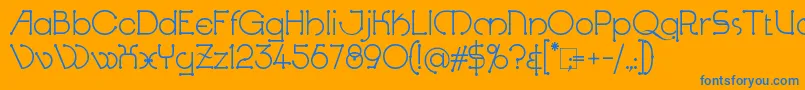 KingthingsKnobson Font – Blue Fonts on Orange Background