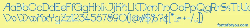 KingthingsKnobson-Schriftart – Blaue Schriften auf gelbem Hintergrund