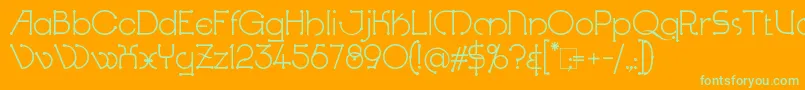 KingthingsKnobson-fontti – vihreät fontit oranssilla taustalla