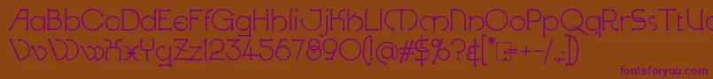 KingthingsKnobson-fontti – violetit fontit ruskealla taustalla