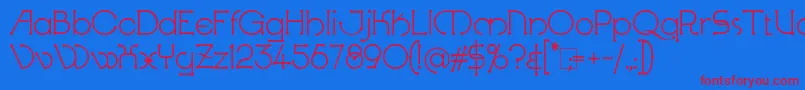 KingthingsKnobson-Schriftart – Rote Schriften auf blauem Hintergrund